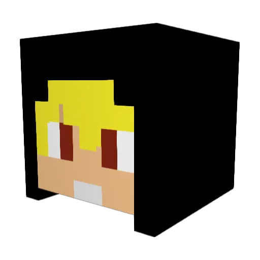 Nafiry Minecraft avatar head, 3D render