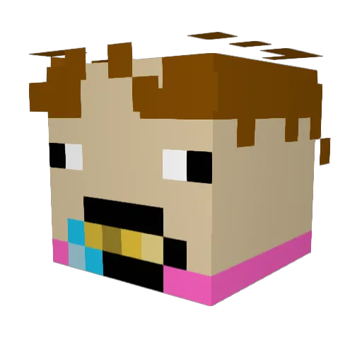 Nag1_ Minecraft avatar head, 3D render