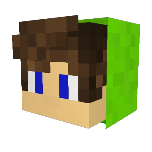 Naga_Channel Minecraft avatar head, 3D render