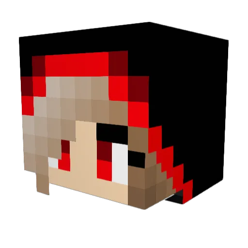 Nagaline Minecraft avatar head, 3D render