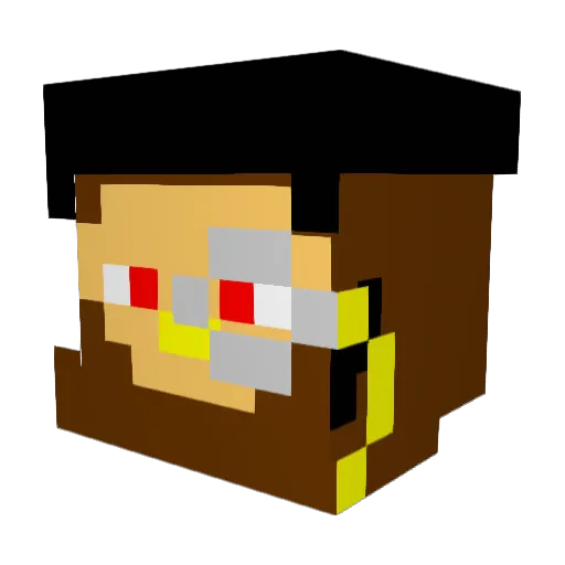Nagash44 Minecraft avatar head, 3D render