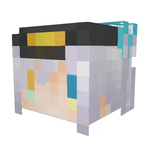 NagatoFubuki Minecraft avatar head, 3D render
