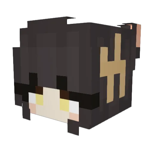 Nagatoox Minecraft avatar head, 3D render