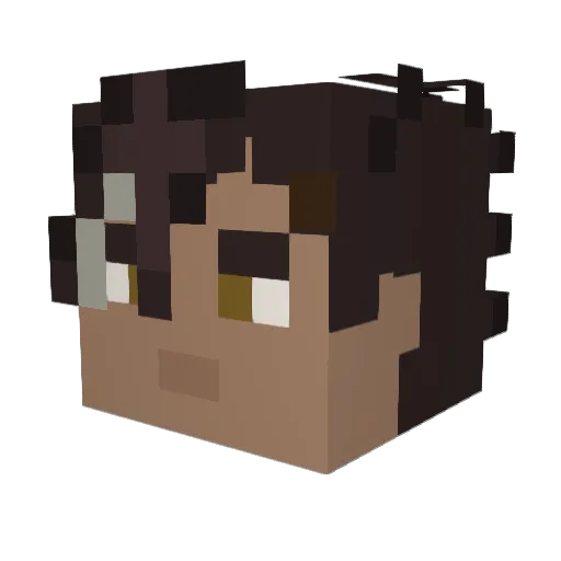 Nagatsu Minecraft avatar head, 3D render