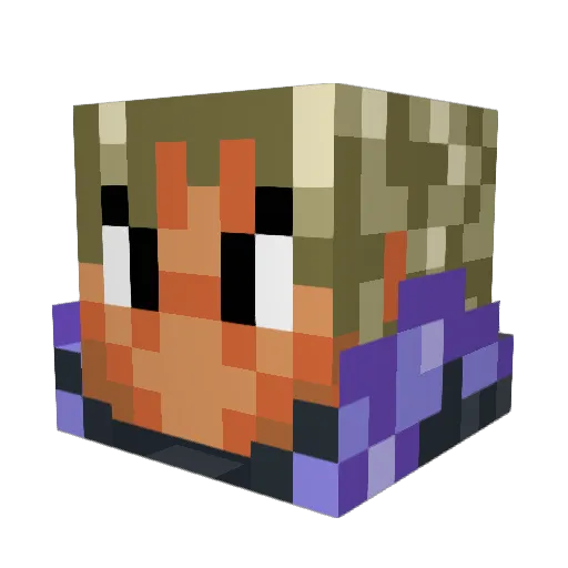 Nage9 Minecraft avatar head, 3D render