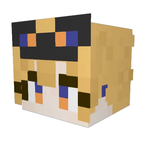 NaghtMew Minecraft avatar head, 3D render