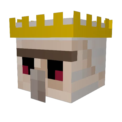 Nagied Minecraft avatar head, 3D render