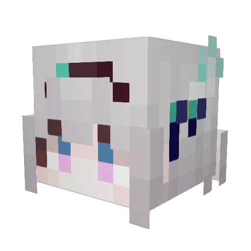 Nagihasu Minecraft avatar head, 3D render