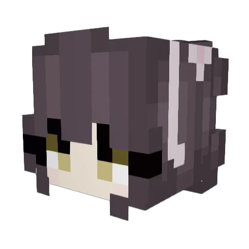 Nagisa Minecraft avatar head, 3D render