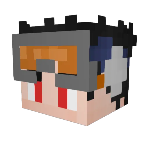 Nagolol Minecraft avatar head, 3D render