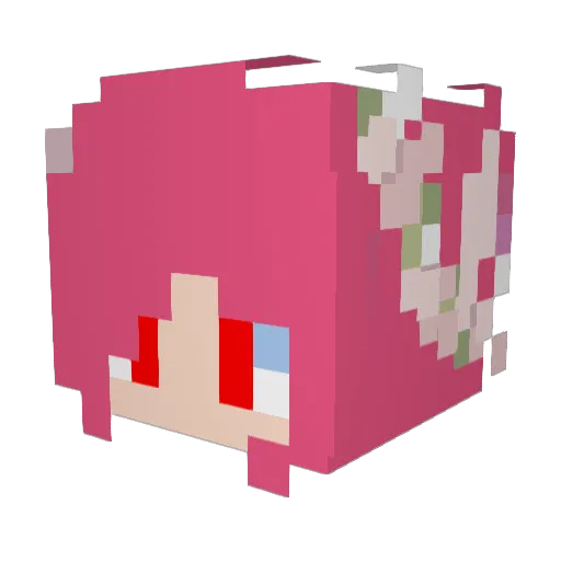 NagomuT Minecraft avatar head, 3D render