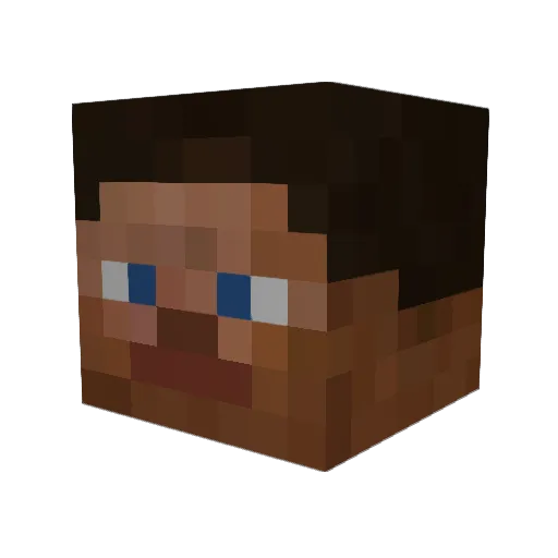 Naguryupowa Minecraft avatar head, 3D render