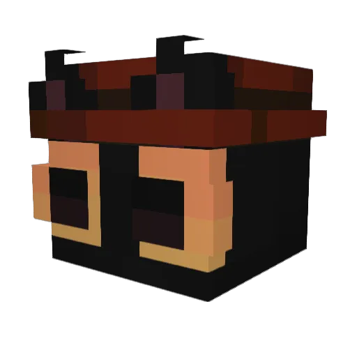 NahOrange Minecraft avatar head, 3D render
