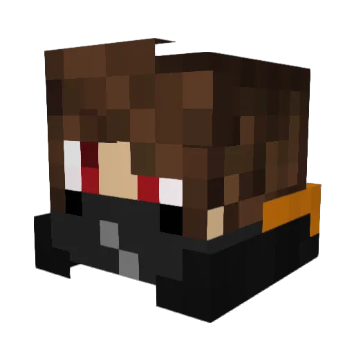 Nahan Minecraft avatar head, 3D render
