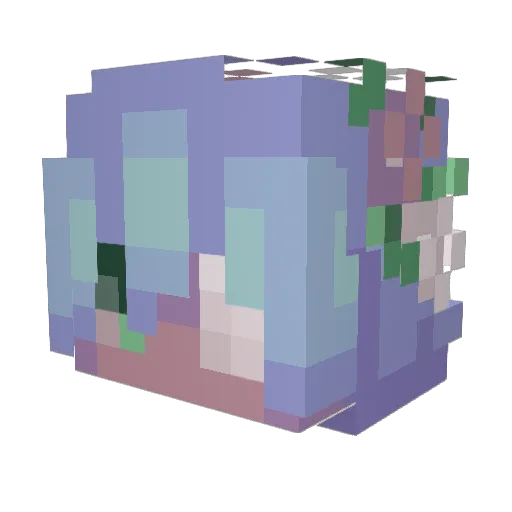 NaharuCo Minecraft avatar head, 3D render