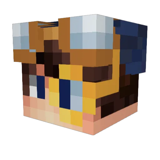 Nahoko_ Minecraft avatar head, 3D render