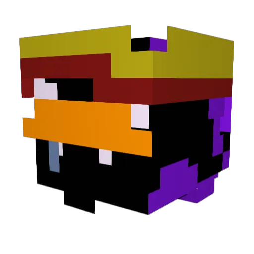 Nahxf Minecraft avatar head, 3D render