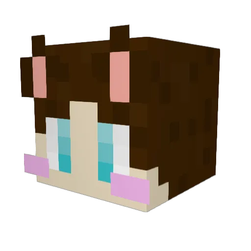 NaiTheNeko Minecraft avatar head, 3D render