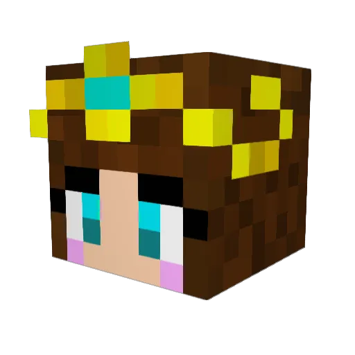 Naiiru Minecraft avatar head, 3D render