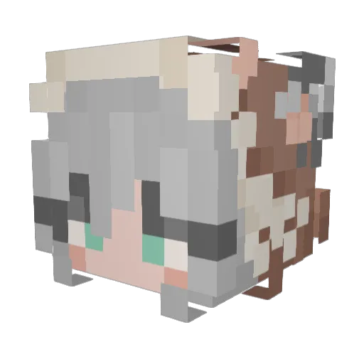 Naila_HD Minecraft avatar head, 3D render