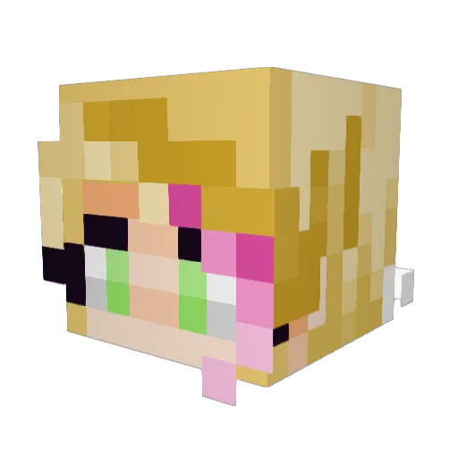 Nailonia Minecraft avatar head, 3D render
