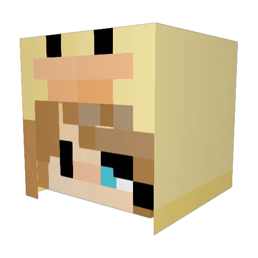 Naimisen_07 Minecraft avatar head, 3D render