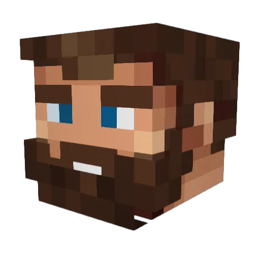 Nainc0las Minecraft avatar head, 3D render