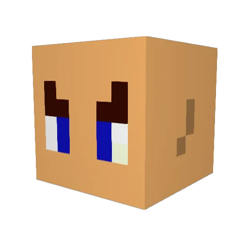 Nairu1 Minecraft avatar head, 3D render