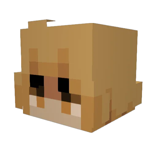Naitori Minecraft avatar head, 3D render