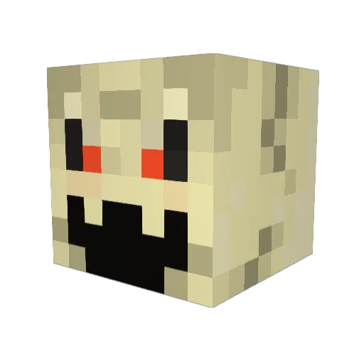Naitoshadou Minecraft avatar head, 3D render