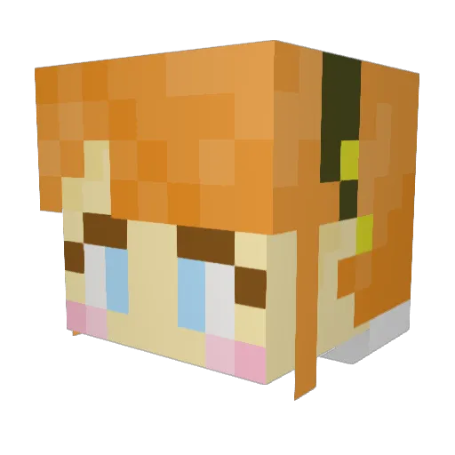 Naitte Minecraft avatar head, 3D render