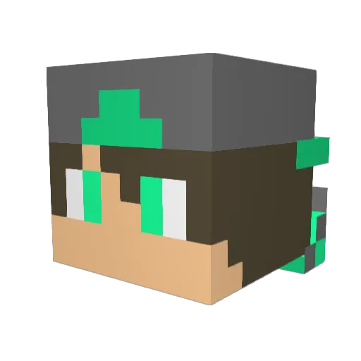 Najonju Minecraft avatar head, 3D render