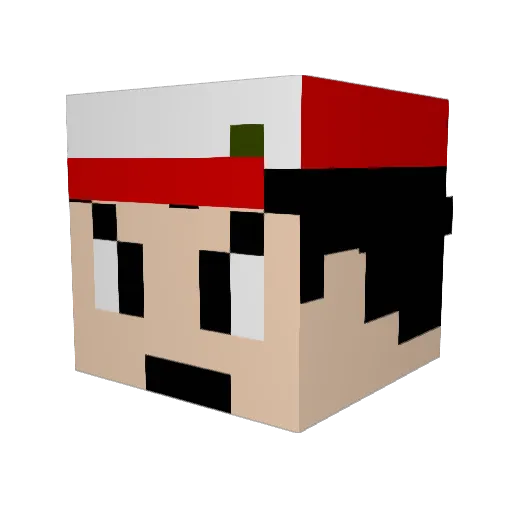 Najoxx Minecraft avatar head, 3D render