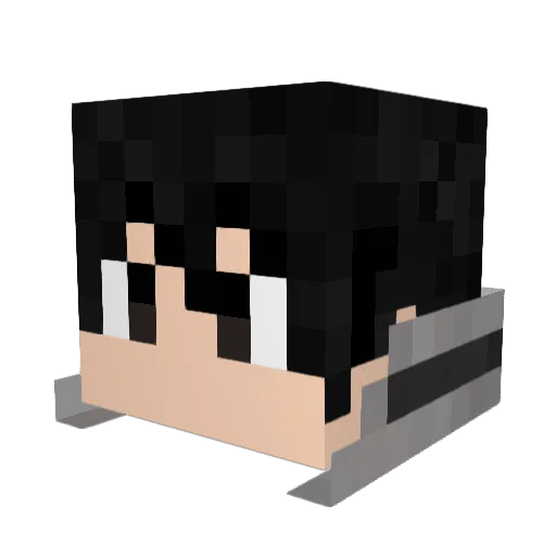 Nak7 Minecraft avatar head, 3D render