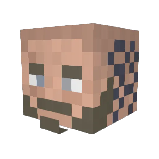 Nakahim Minecraft avatar head, 3D render