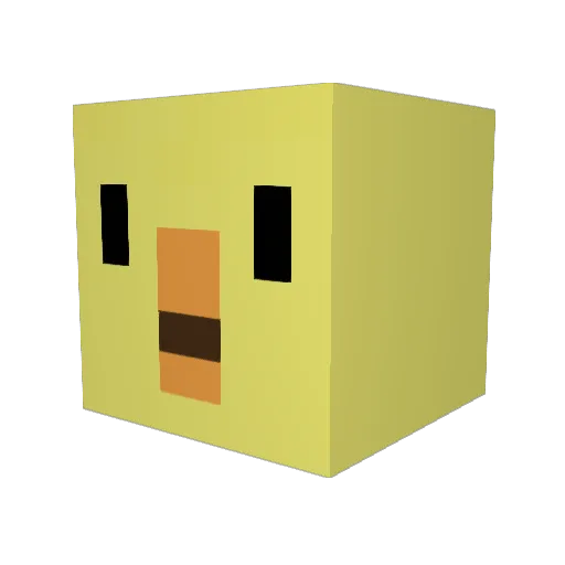 Nakamu0421 Minecraft avatar head, 3D render