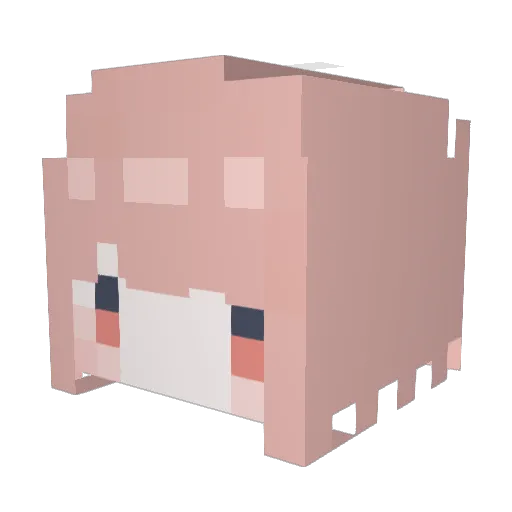NakanoNino_ Minecraft avatar head, 3D render