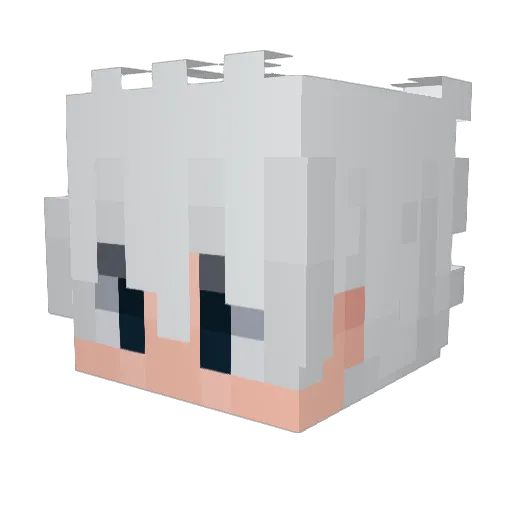 Nakazukey Minecraft avatar head, 3D render