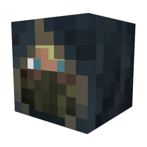 NakeTV Minecraft avatar head, 3D render