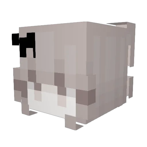 Naked Minecraft avatar head, 3D render