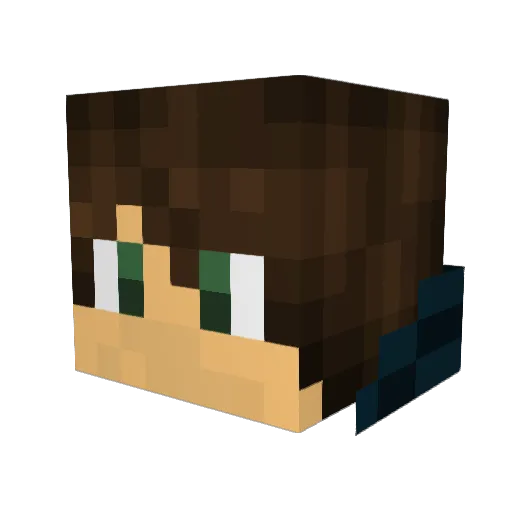 NakedSpud Minecraft avatar head, 3D render