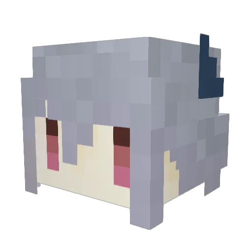 Nakiamame Minecraft avatar head, 3D render