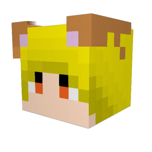 Nakika Minecraft avatar head, 3D render