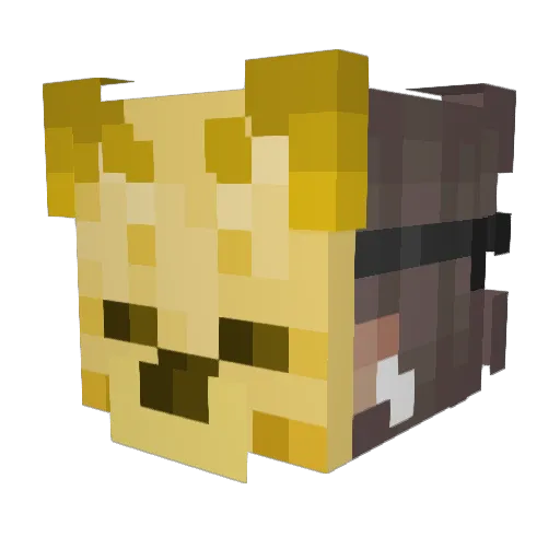 Nakiriki Minecraft avatar head, 3D render