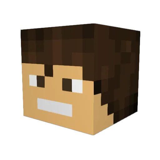 Naklaska Minecraft avatar head, 3D render