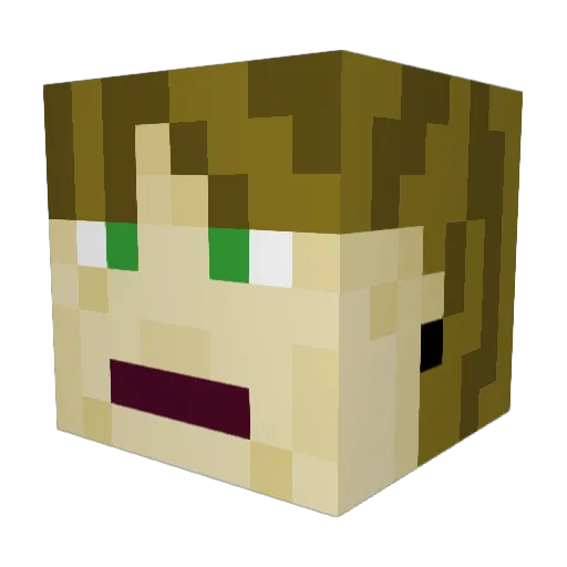 Naknuks Minecraft avatar head, 3D render