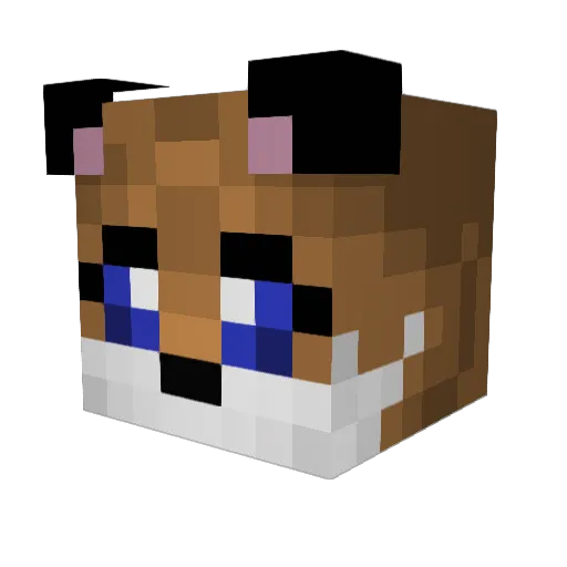 Nakoy Minecraft avatar head, 3D render