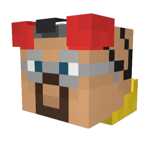 Nakrutas Minecraft avatar head, 3D render