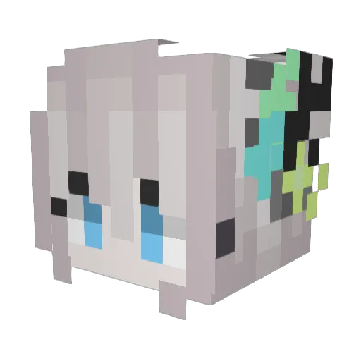 NaleChih_ Minecraft avatar head, 3D render