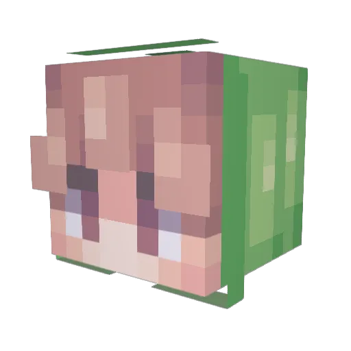 Naliii Minecraft avatar head, 3D render
